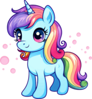 pony cute rainbow ai generate png