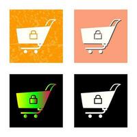 Unique Locked Cart Vector Icon