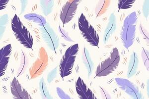 pattern featuring minimalistic and stylized illustrations of feathers. photo