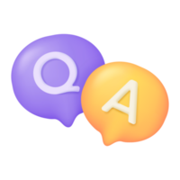 3d text box. Speech bubble dialog dialogue. questions and answers png