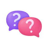 3d text box. Speech bubble dialog dialogue. questions and answers png