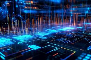 data, analysis, trade, graph, science fiction, future, background. photo