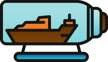 Ship in a bottle Vector Icon Design