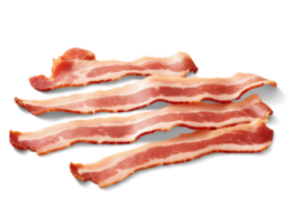 Bacon slices isolated on transparent background, png