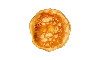 Thin pancakes isolated on transparent background, top view, png