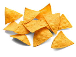 Corn chips nachos isolated on transparent background, png