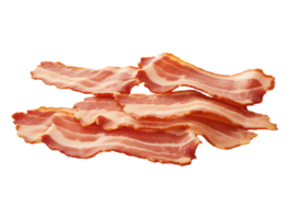 Bacon slices isolated on transparent background, png