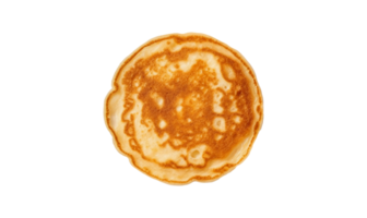 Thin pancakes isolated on transparent background, top view, png