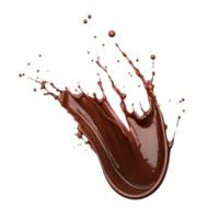 Splash of brown chocolate or hot coffee isolated on transparent background, png