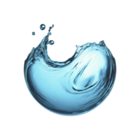 Water liquid splash in a shape of a sphere isolated on transparent background, png