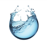 agua líquido chapoteo en un forma de un esfera aislado en transparente fondo, png