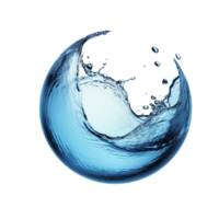 agua líquido chapoteo en un forma de un esfera aislado en transparente fondo, png