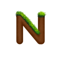 Letter with grass above it png