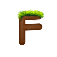 lettre avec herbe au dessus il png