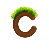 Letter with grass above it png