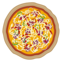 Pizza mit Würstchen Belag png