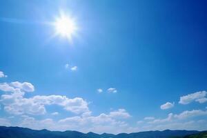 Japón, pleno verano, azul cielo, claro cielo. ai generativo foto