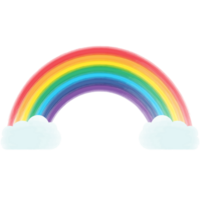 acquerello arcobaleno nuvole isolato con Sette colori png