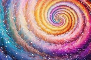 Iridescent sparkle rainbow fairy dust spiral swirl. photo