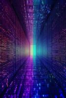 Binary code on a holographic background. photo