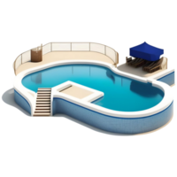 Serene Swimming Pool Scene Relaxing Poolside Illustration AI GEnerated png