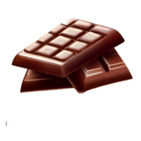 Realistic Chocolate Bar Illustration with Transparent Background AI Generated png
