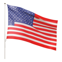 Unidos estados nacional bandeira americano bandeira png EUA bandeira transparente ai gerado