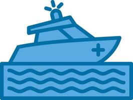 Rescue boat Vector Icon Design