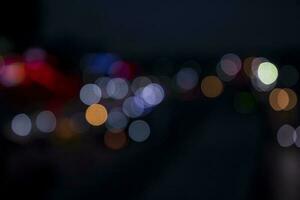 Colorful Defocus Abstract bokeh street lights effects on the night black background texture photo