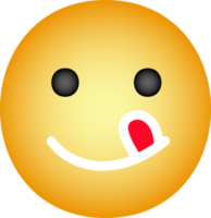 mão desenhado gostoso emoji facial expressão png