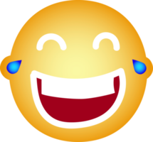 mano dibujado felizmente riendo emoji facial expresión png