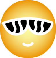 main tiré cool emoji portant foncé nuances faciale expression png