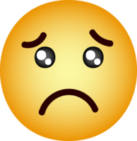 Hand Drawn Unhappy Emoji Facial Expression png