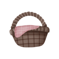 basket and pink cloth png