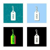 Unique Sold Tag Vector Icon