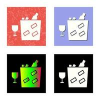 Unique Wine Bottle in Ice Vector Icon