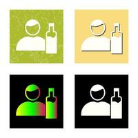 Unique Man And Drink Vector Icon