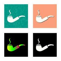 Unique Lit Smoking Pipe Vector Icon