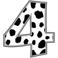 Alphabet four number spot and dot text style graphic png