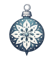 Cute New Year and Christmas Ornament, Vibrant Watercolor Illustration with Transparent Background, Festive Decoration, png