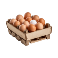 package of eggs in storage from a farm isolated on transparent background. png