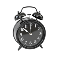 Black alarm clock on a transparent background. ai generated png