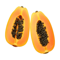 oben Aussicht Scheiben von Süss Papaya isoliert auf transparent Hintergrund. ai generiert png