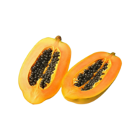 oben Aussicht Scheiben von Süss Papaya isoliert auf transparent Hintergrund. ai generiert png