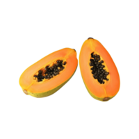 oben Aussicht Scheiben von Süss Papaya isoliert auf transparent Hintergrund. ai generiert png