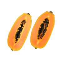 oben Aussicht Scheiben von Süss Papaya isoliert auf transparent Hintergrund. ai generiert png