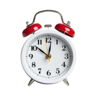 White alarm clock on a transparent background. ai generated png