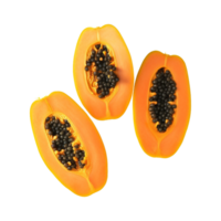 oben Aussicht Scheiben von Süss Papaya isoliert auf transparent Hintergrund. ai generiert png