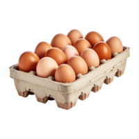 paquete de huevos en almacenamiento desde un granja aislado en transparente antecedentes. ai generado png