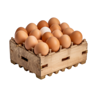 package of eggs in storage from a farm isolated on transparent background. png